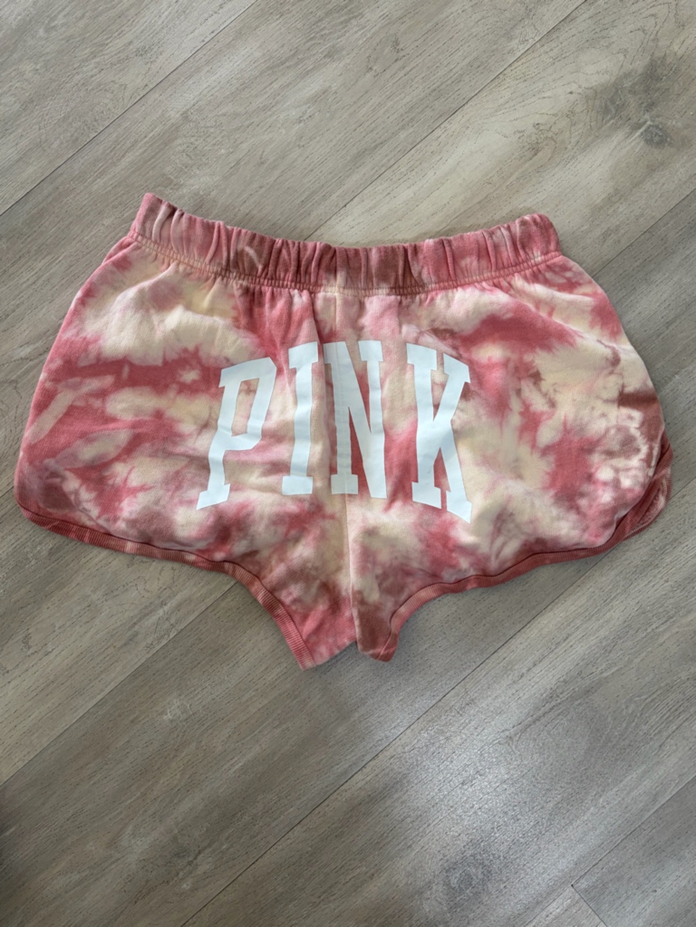 PINK Victoria's Secret Pink & Cream Tie-Dye Lounge Shorts